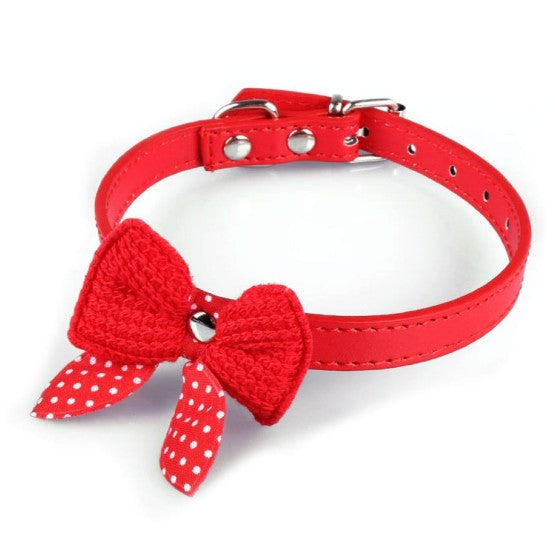 Knit Bow Knot Adjustable Pet Collars