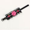 Leather Floral Lace Rhinestone Pet Collar