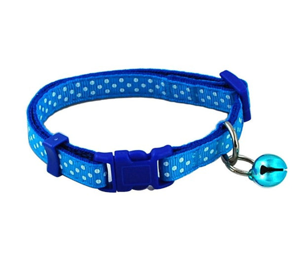 Polka Dot Print Adjustable Pet Collars With Bell